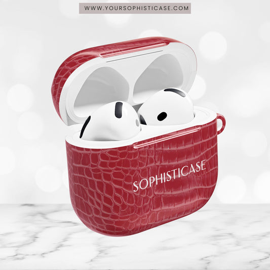 AirPod Cases - Luxe Leather in Cherry Red