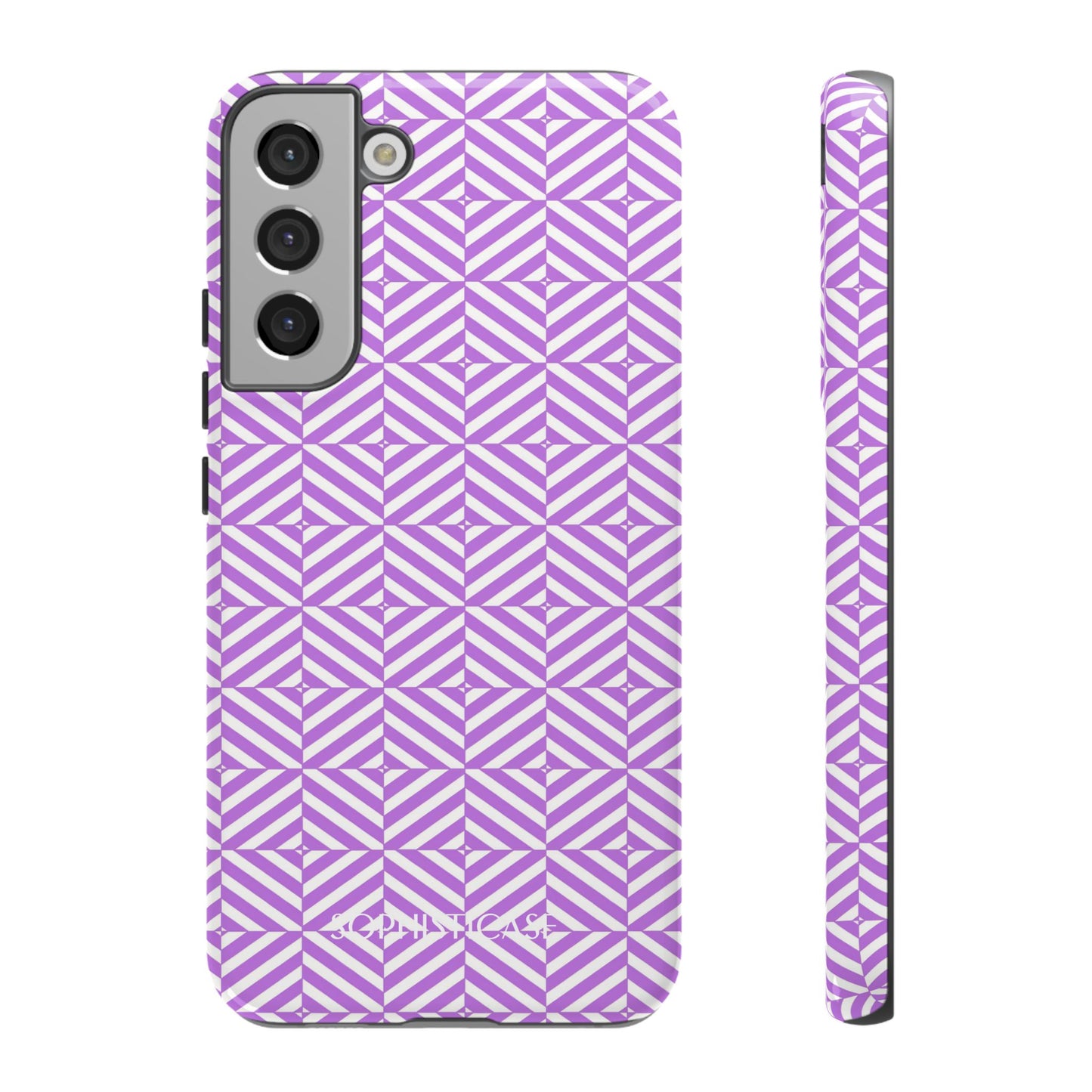 Illusions in Purple - Dual Layer Shockproof Phone Case for iPhone, Google Pixel and Samsung Galaxy