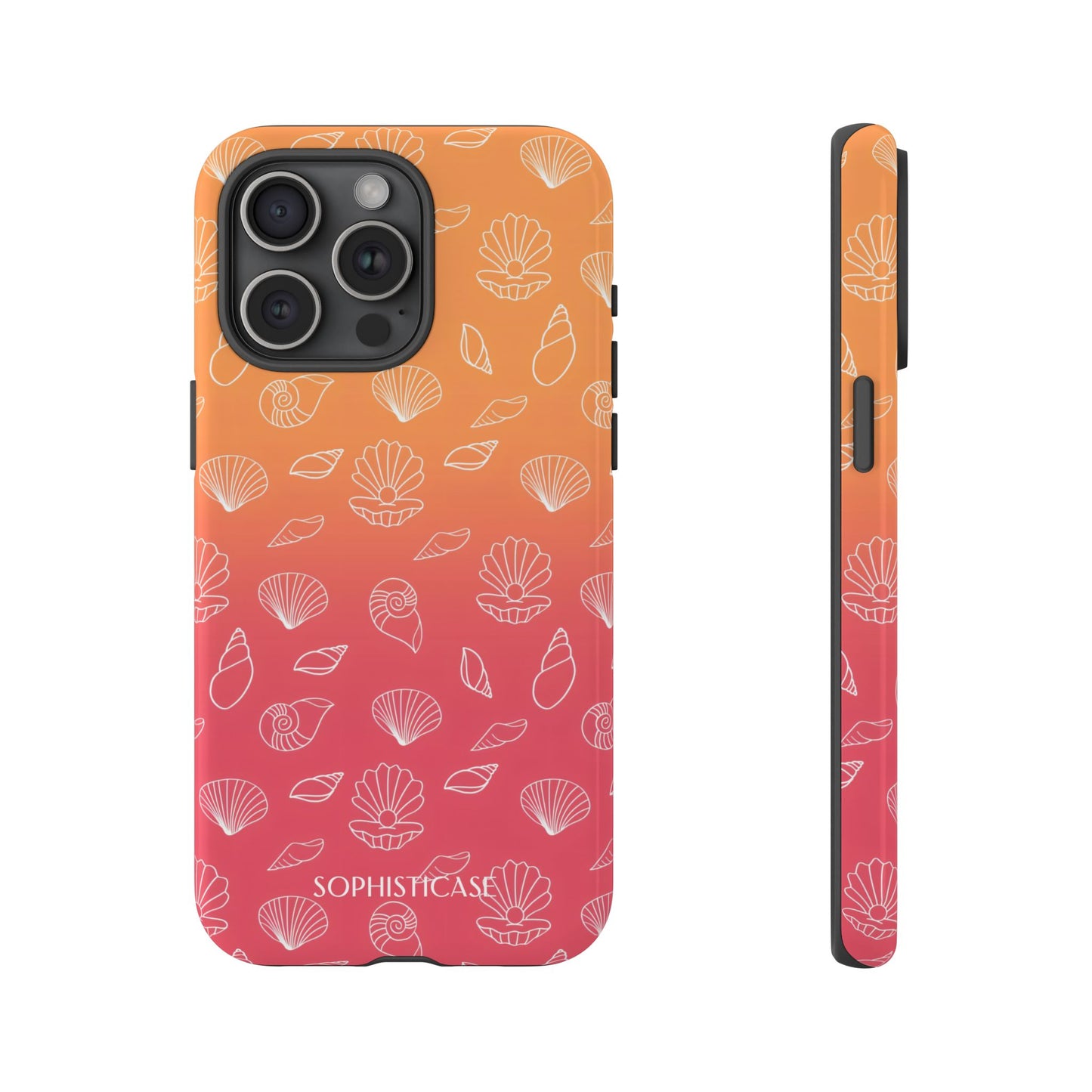 Seashell Society in Sunset Orange - iPhone Case, Samsung Galaxy Case, Google Pixel Case