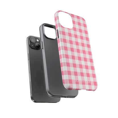 Gingham in Salmon - Tough Phone Case for iPhone