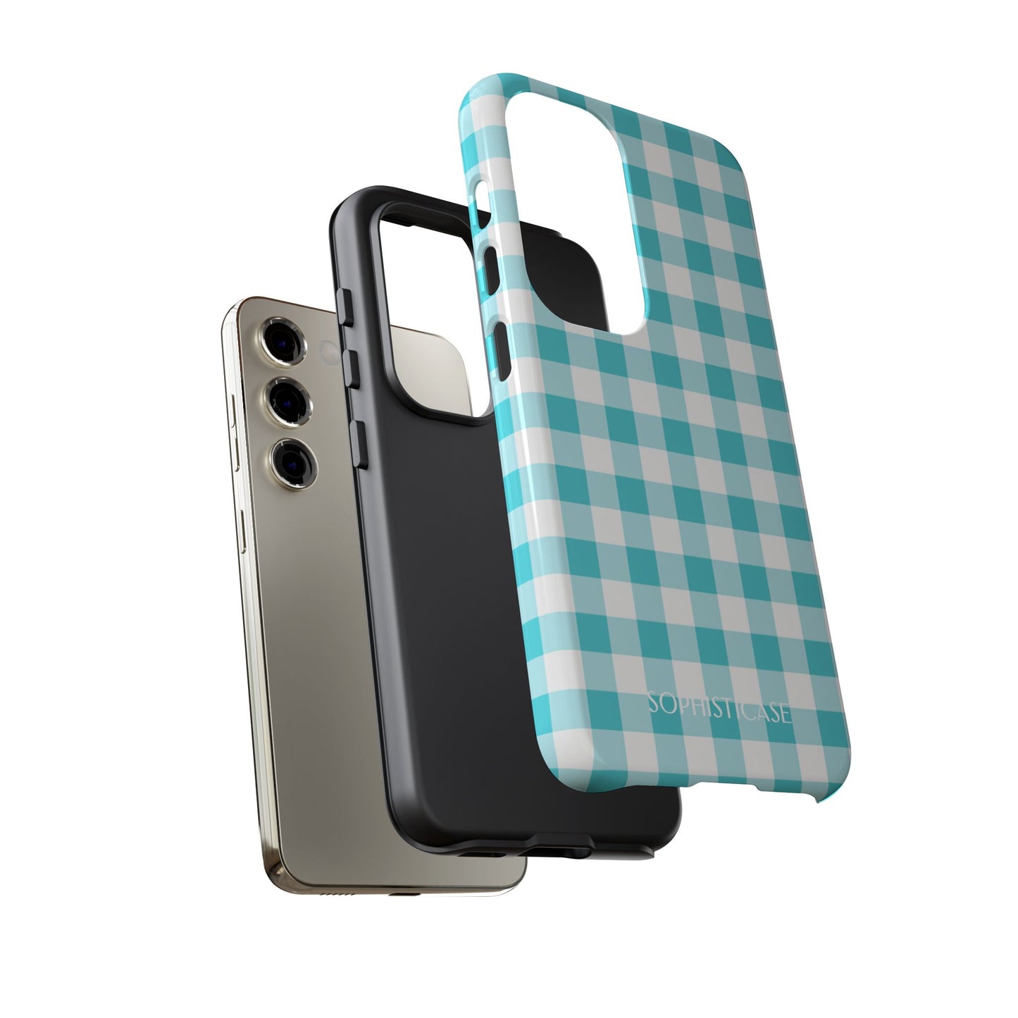 Tough Case - Gingham in Aqua