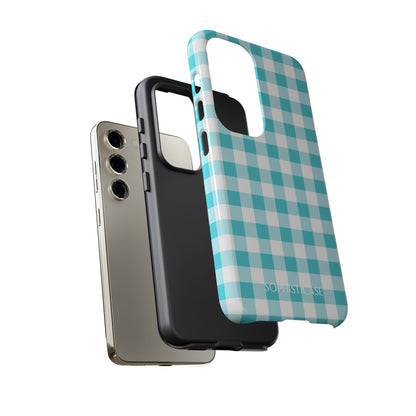 Tough Case - Gingham in Aqua