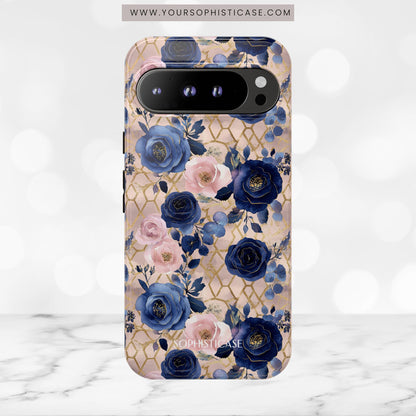 Royal Floral in Navy Blush - Tough Phone Case