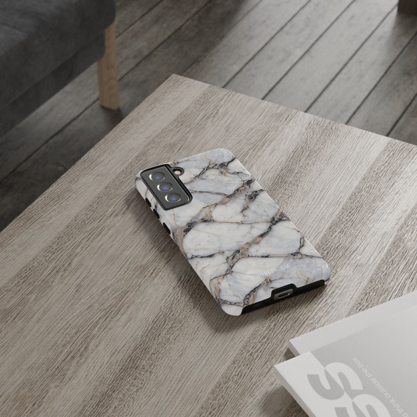 Marble Opulence in Cracked Beige - iPhone Case, Samsung Galaxy Case, Google Pixel Case