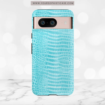 Luxe Leather in Aqua - Tough Phone Case