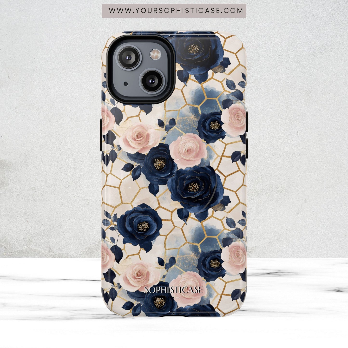 Royal Floral in Navy Hive - iPhone Magsafe Case