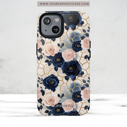 Royal Floral in Navy Hive - iPhone Magsafe Case