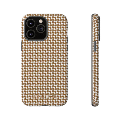 Houndstooth in Brown - Drop Proof Phone Case for iPhone