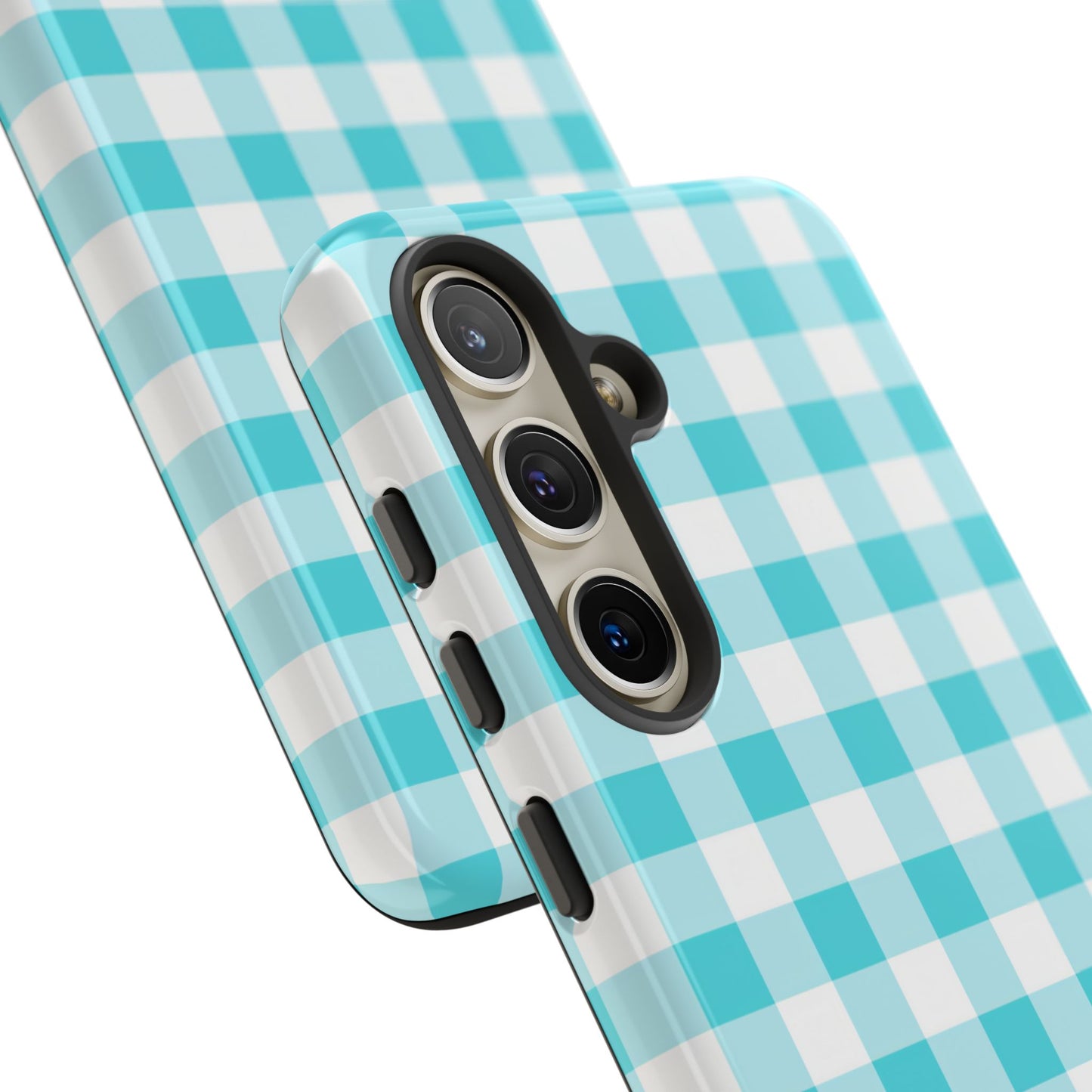 Gingham in Aqua - Tough Phone Case