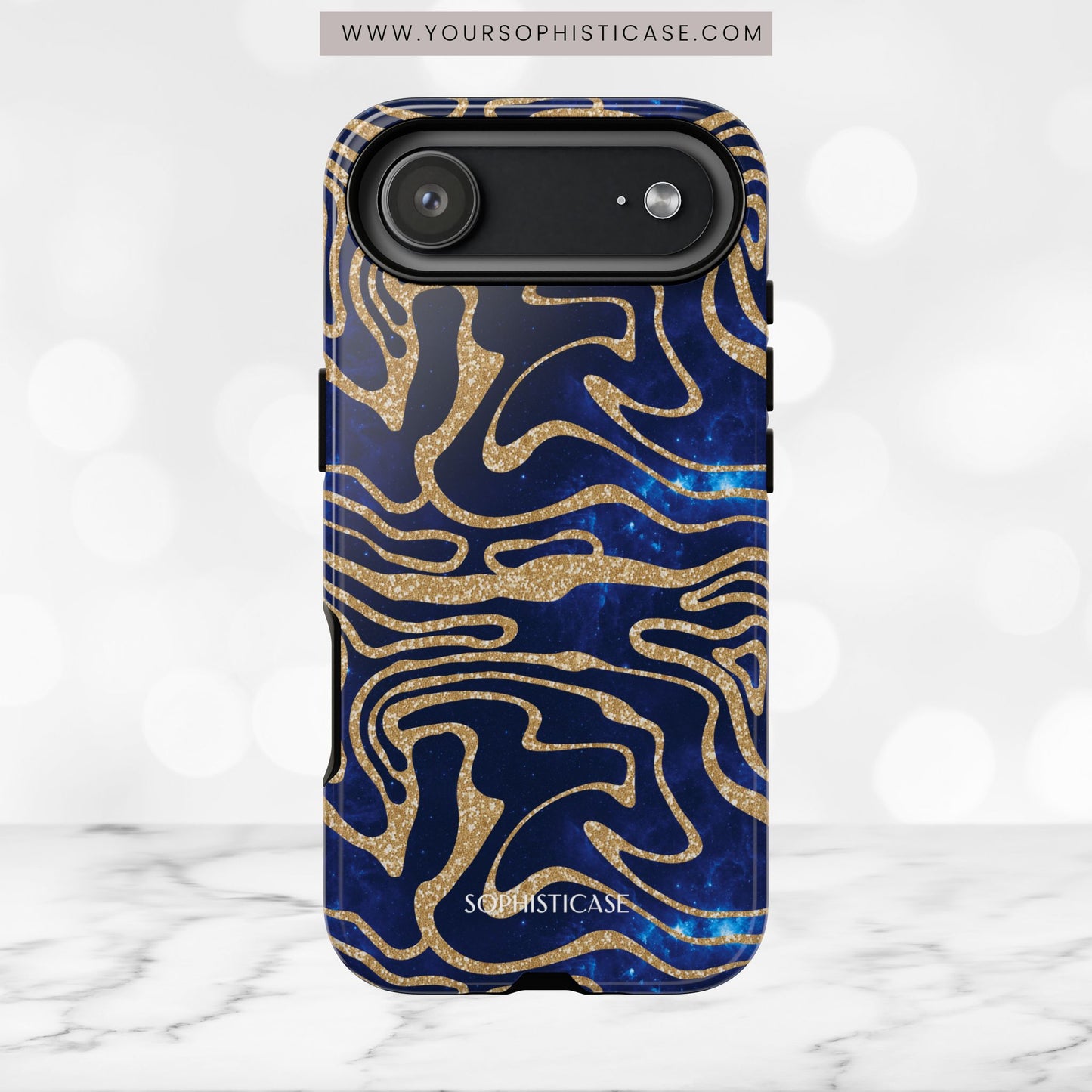 Cosmic Gold in Blue - iPhone Case, Samsung Galaxy Case, Google Pixel Case