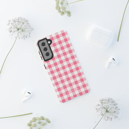 Gingham in Salmon - Tough Phone Case