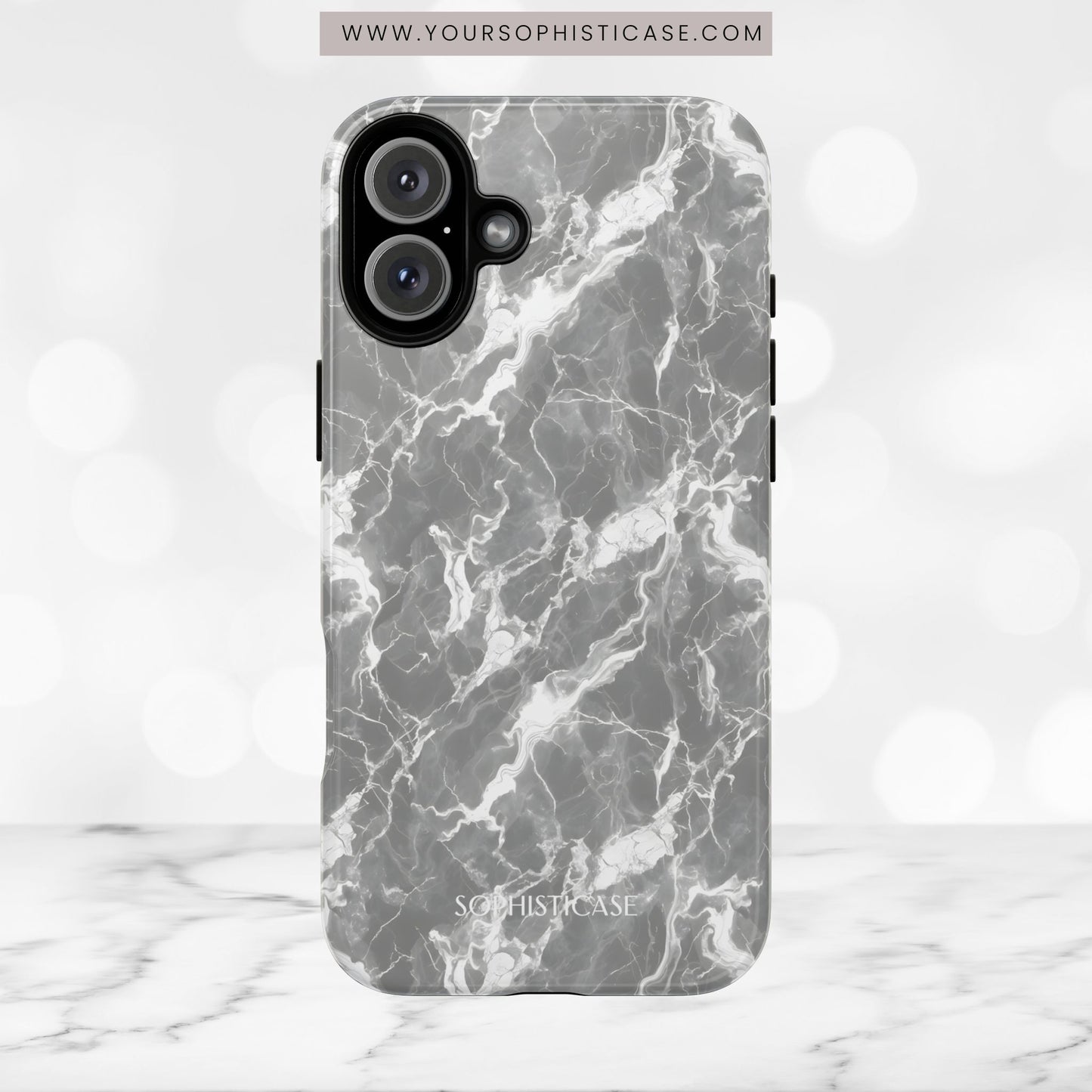 Marble Crush in Charcoal Grey - iPhone Case, Samsung Galaxy Case, Google Pixel Case