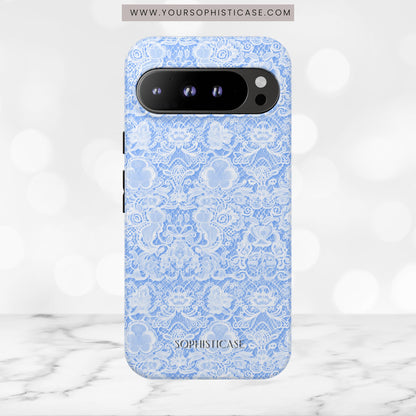 Luxe Lace in Blue - Tough Phone Case