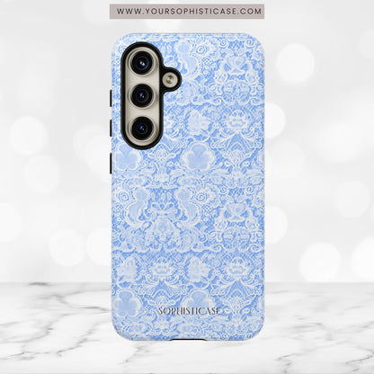 Luxe Lace in Blue - Tough Phone Case