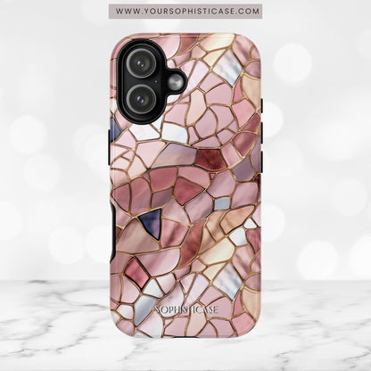 Rose' Runway in Pink Mosaic - Tough Phone Case