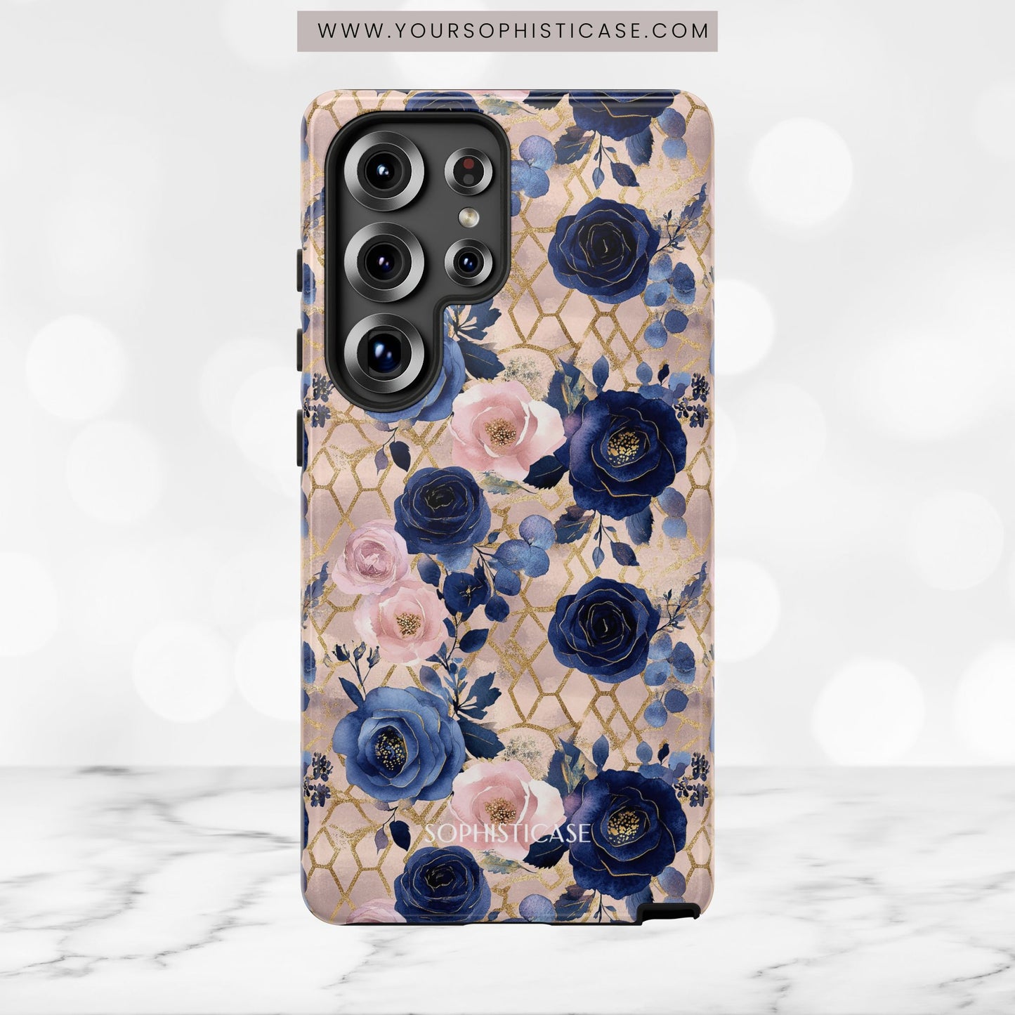Royal Floral in Navy Blush - Tough Phone Case