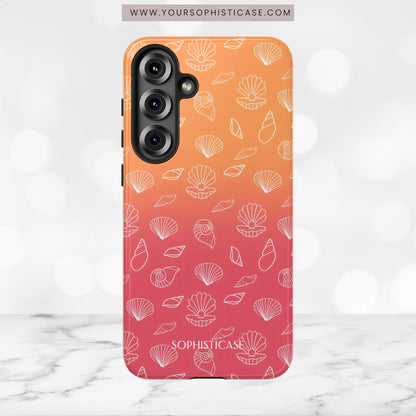Seashell Society in Sunset Orange - iPhone Case, Samsung Galaxy Case, Google Pixel Case