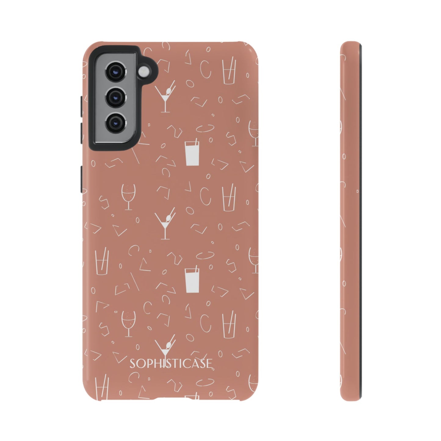 Cocktail Hour in Brown - Drop Proof Phone Case for Samsung Galaxy