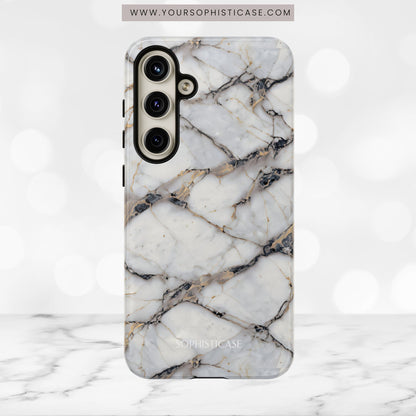 Marble Opulence in Cracked Beige - iPhone Case, Samsung Galaxy Case, Google Pixel Case