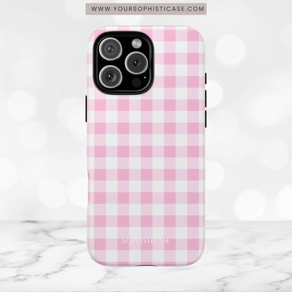 Gingham in Pink - iPhone Case, Samsung Galaxy Case, Google Pixel Case