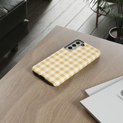 Gingham in Yellow - iPhone Case, Samsung Galaxy Case, Google Pixel Case