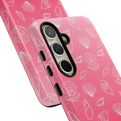 Seashell Society in Sunset Pink - iPhone Case, Samsung Galaxy Case, Google Pixel Case