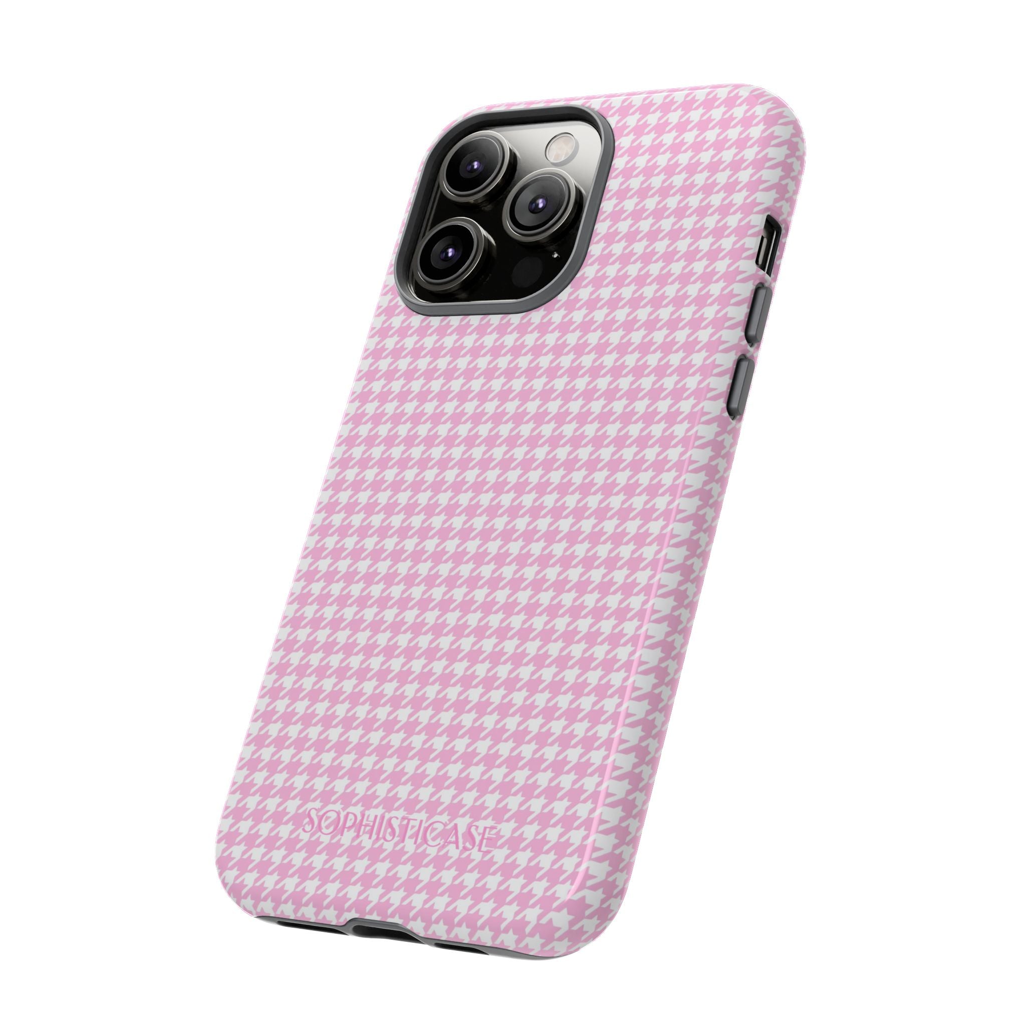 Houndstooth in Pink - Protective Phone Case for iPhone - Sophisticase