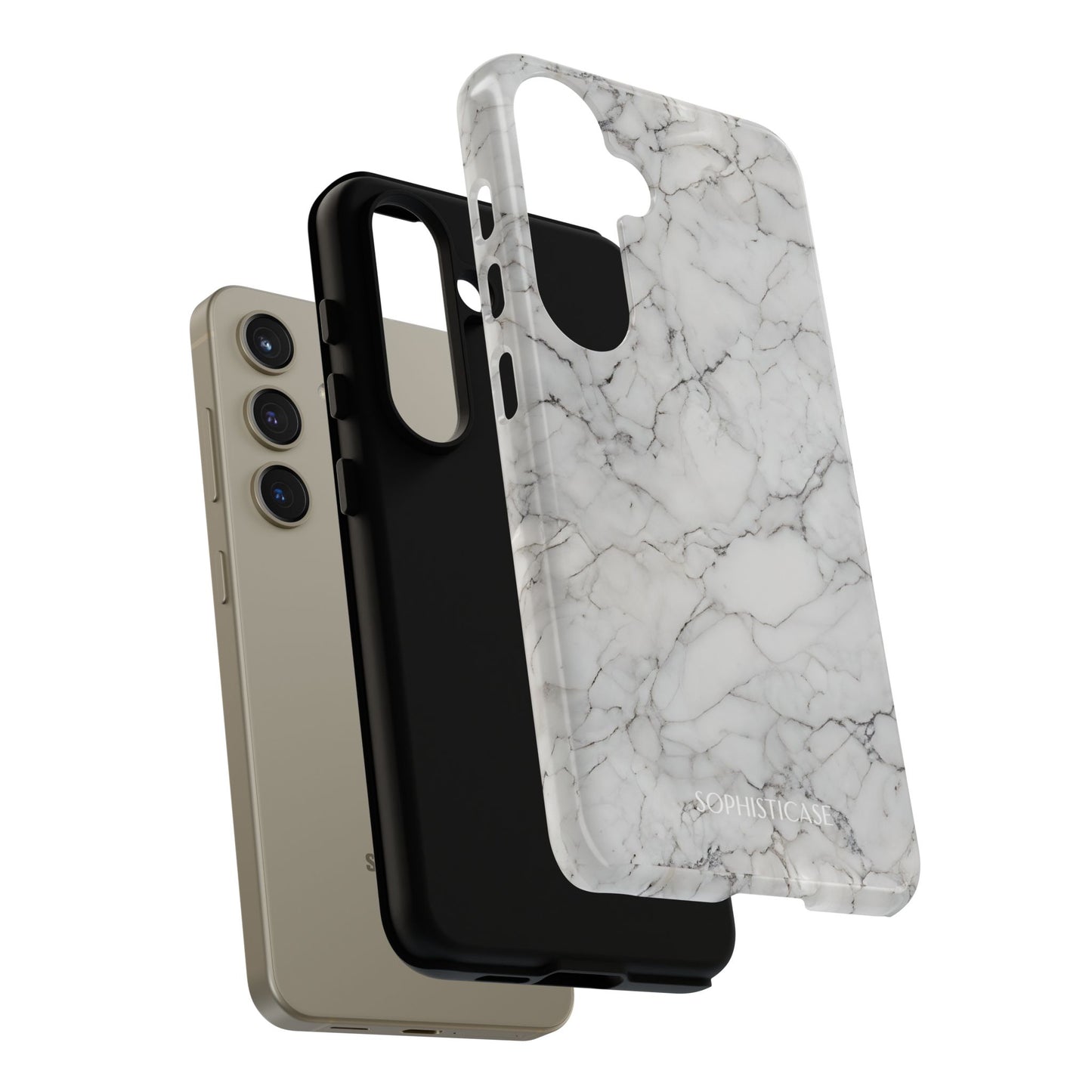 Marble Opulence in White - iPhone Case, Samsung Galaxy Case, Google Pixel Case