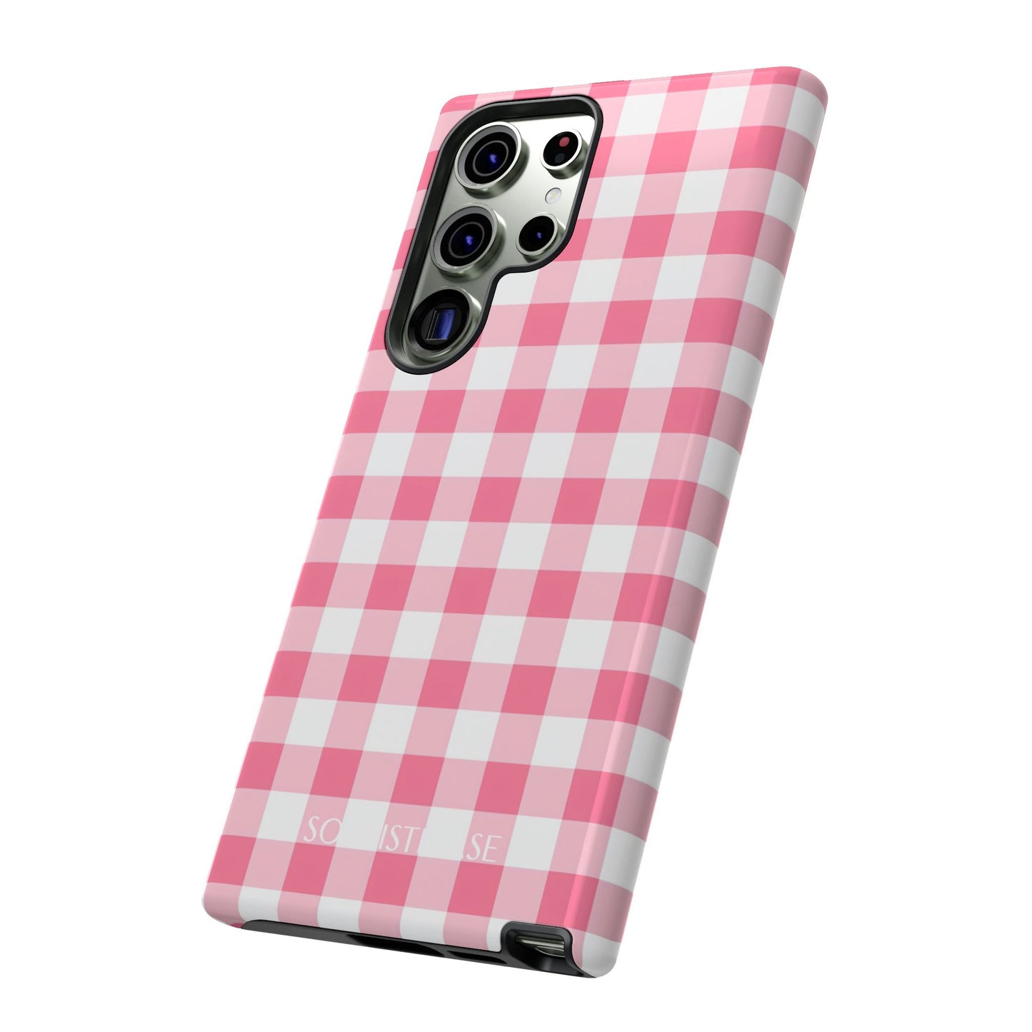 Gingham in Salmon - Tough Phone Case for Samsung Galaxy