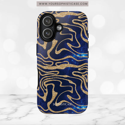Cosmic Gold in Blue - iPhone Case, Samsung Galaxy Case, Google Pixel Case