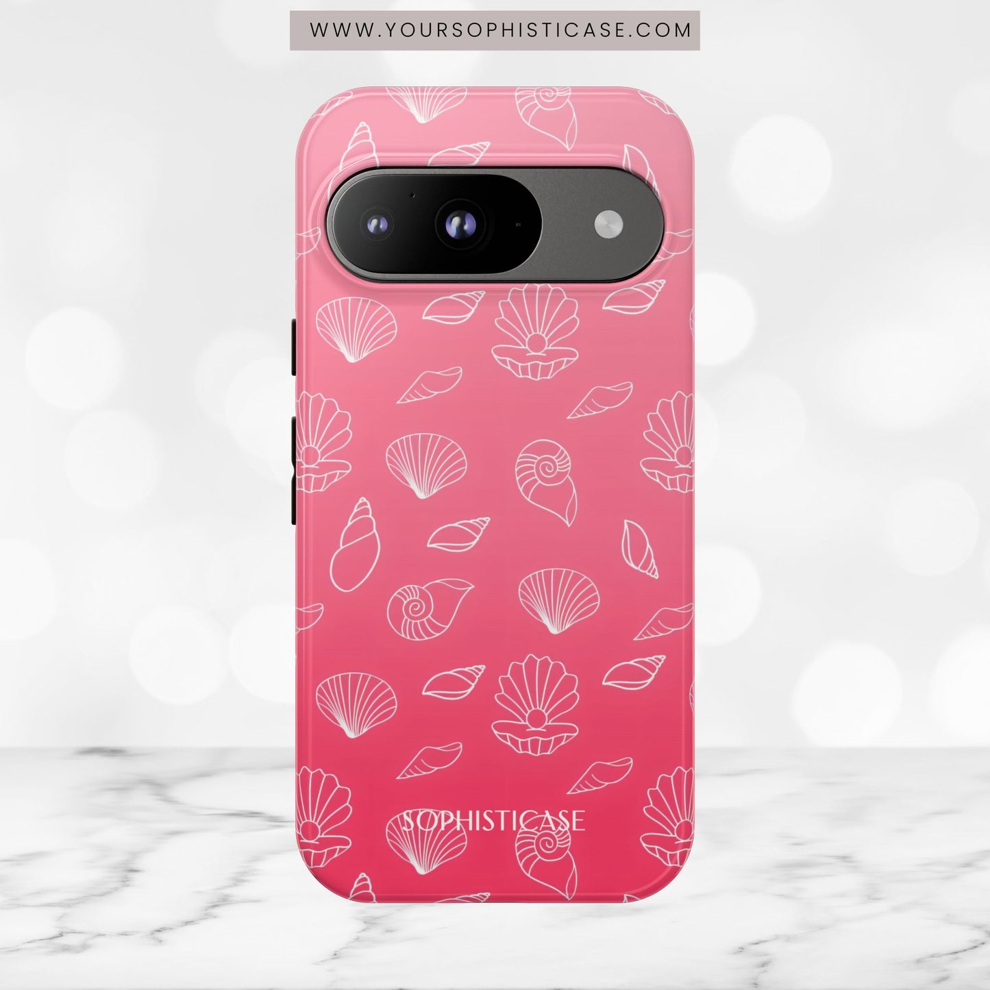 Seashell Society in Sunset Pink - iPhone Case, Samsung Galaxy Case, Google Pixel Case