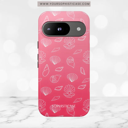 Seashell Society in Sunset Pink - iPhone Case, Samsung Galaxy Case, Google Pixel Case