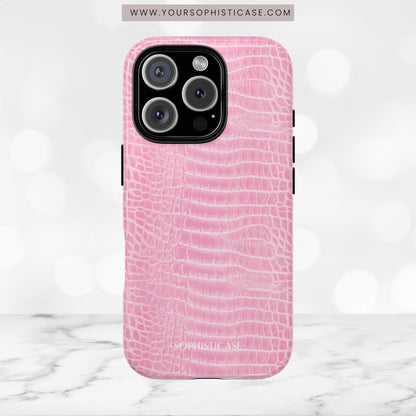 Luxe Leather in Pink - iPhone Case