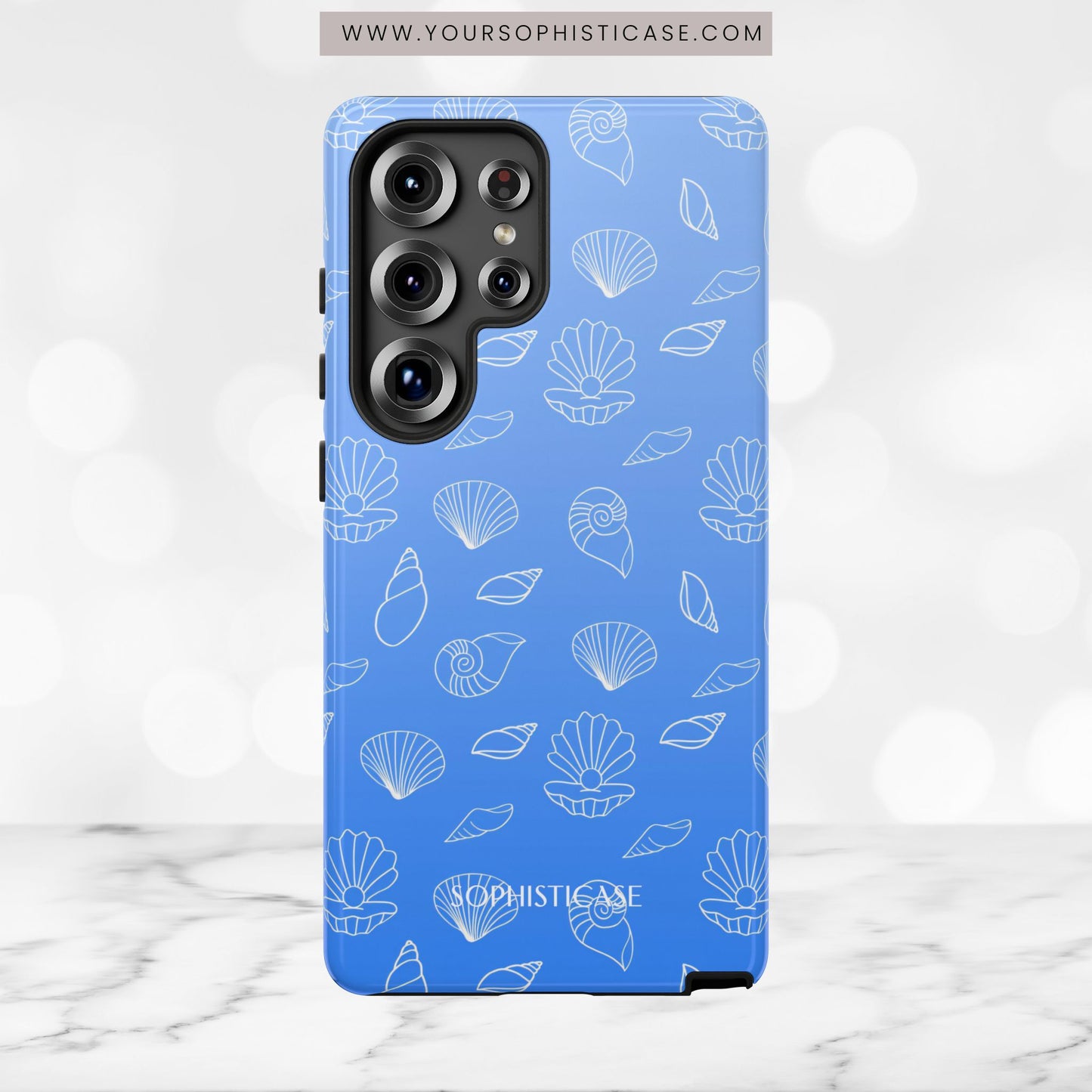 Seashell Society in Ocean Blue - iPhone Case, Samsung Galaxy Case, Google Pixel Case
