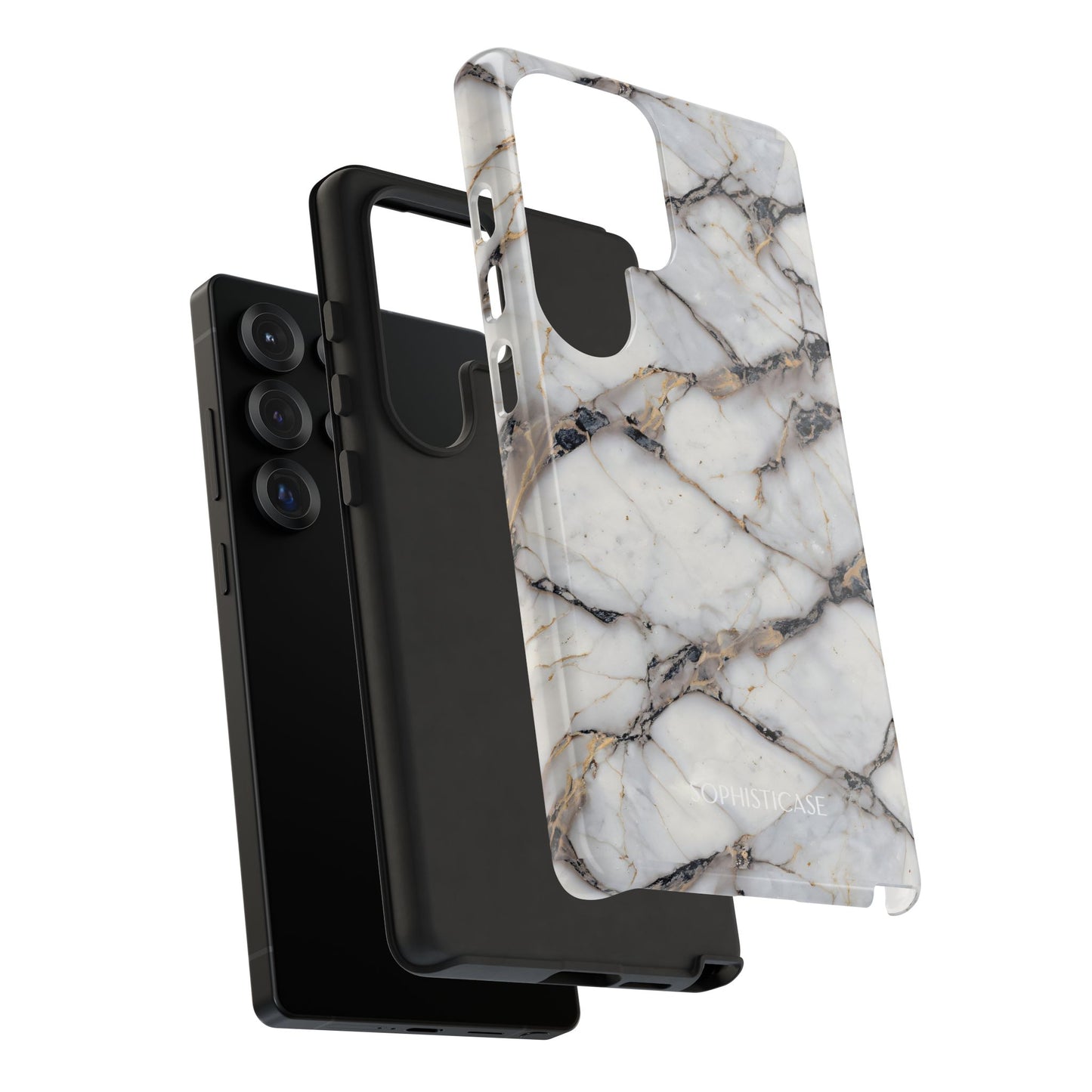 Marble Opulence in Cracked Beige - iPhone Case, Samsung Galaxy Case, Google Pixel Case