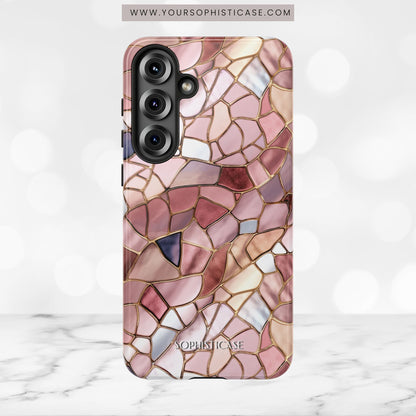 Rose' Runway in Pink Mosaic - Tough Phone Case