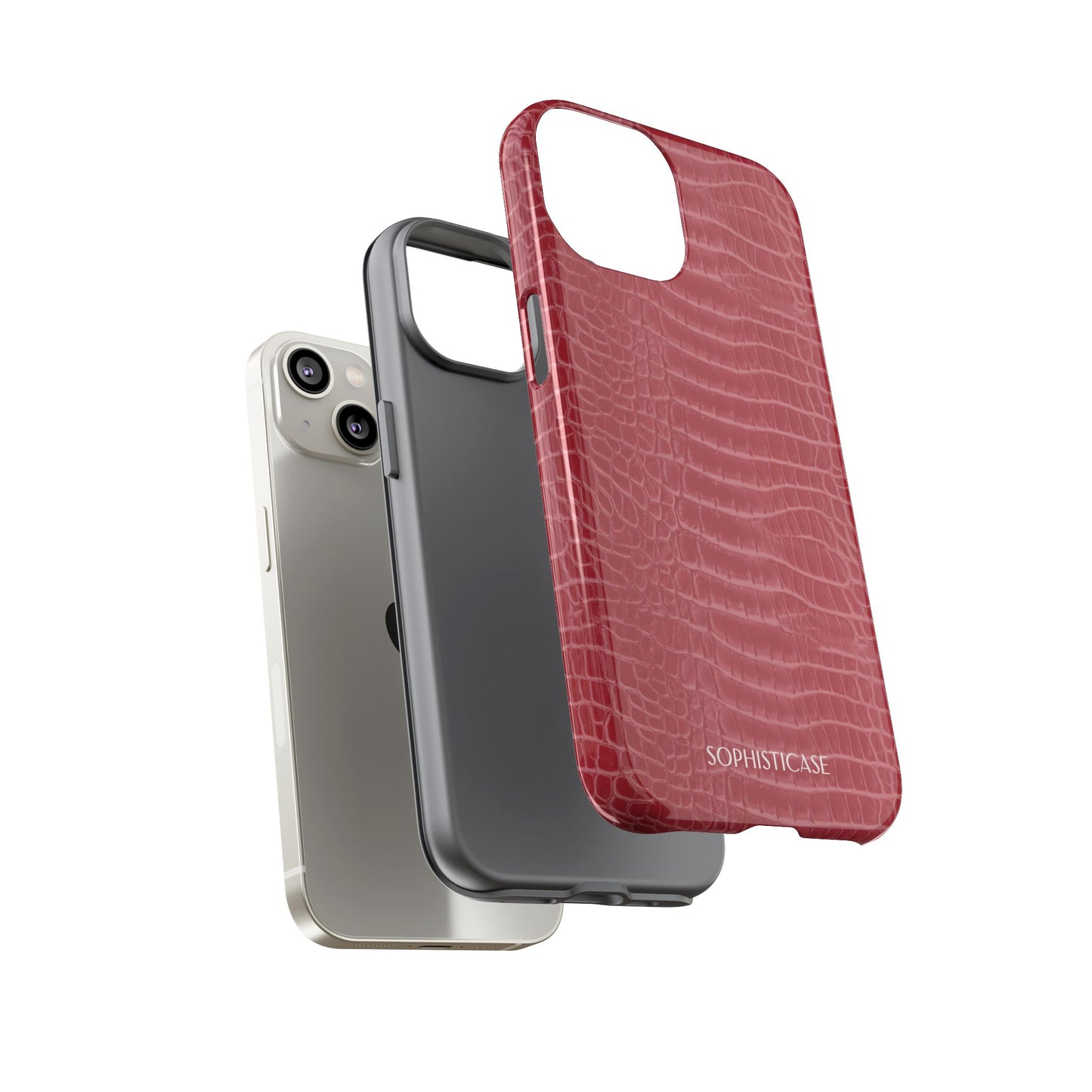Luxe Leather in Cherry Red - iPhone Case, Samsung Galaxy Case, Google Pixel Case