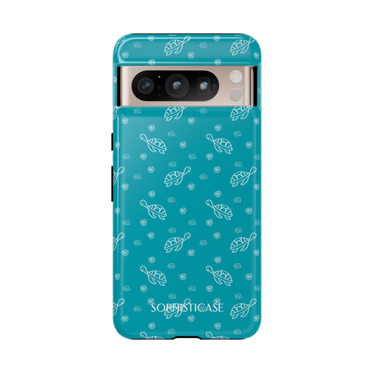 Turtle Island in Aqua - Tough Phone Case for Google Pixel