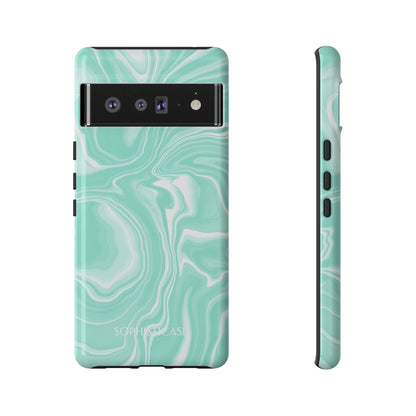 Liquid Dreams in Green - Drop Proof Phone Case for Google Pixel