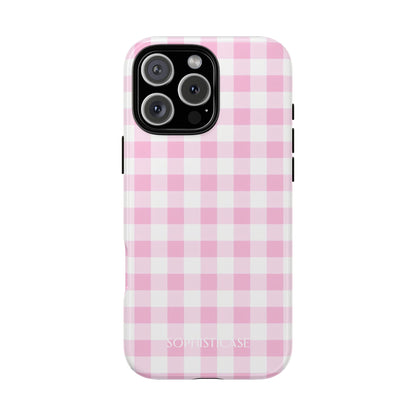 Gingham in Pink - Protective Phone Case for iPhone