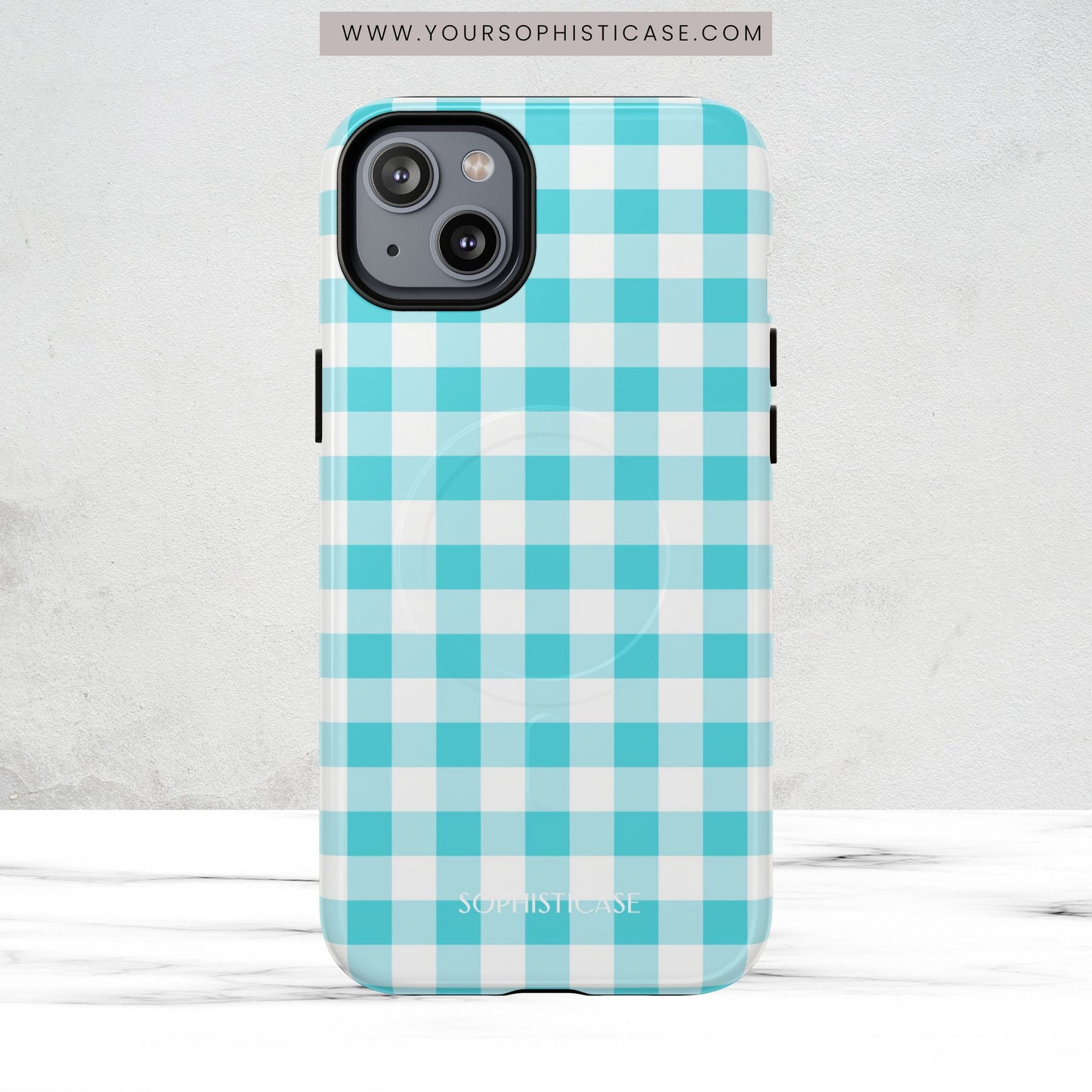Gingham in Aqua - Magsafe Case