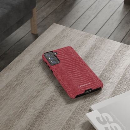Luxe Leather in Cherry Red - iPhone Case, Samsung Galaxy Case, Google Pixel Case