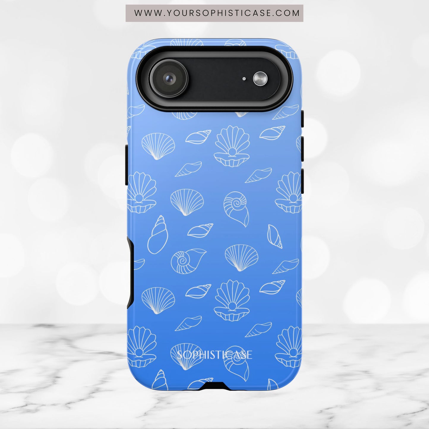 Seashell Society in Ocean Blue - iPhone Case, Samsung Galaxy Case, Google Pixel Case