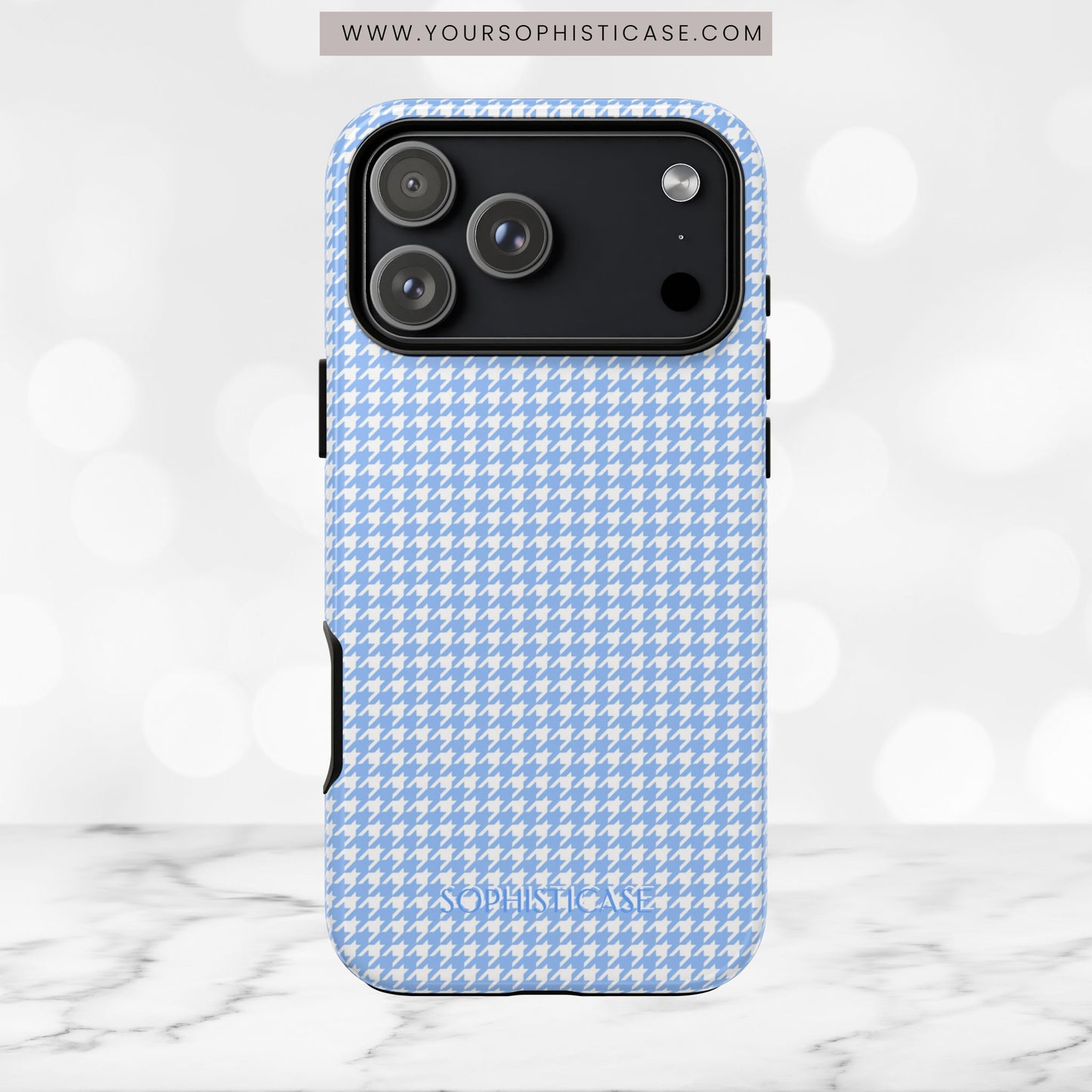 Houndstooth in Blue - iPhone Case, Samsung Galaxy Case, Google Pixel Case