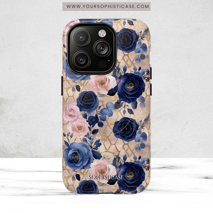 Royal Floral in Navy Blush - iPhone Magsafe Case