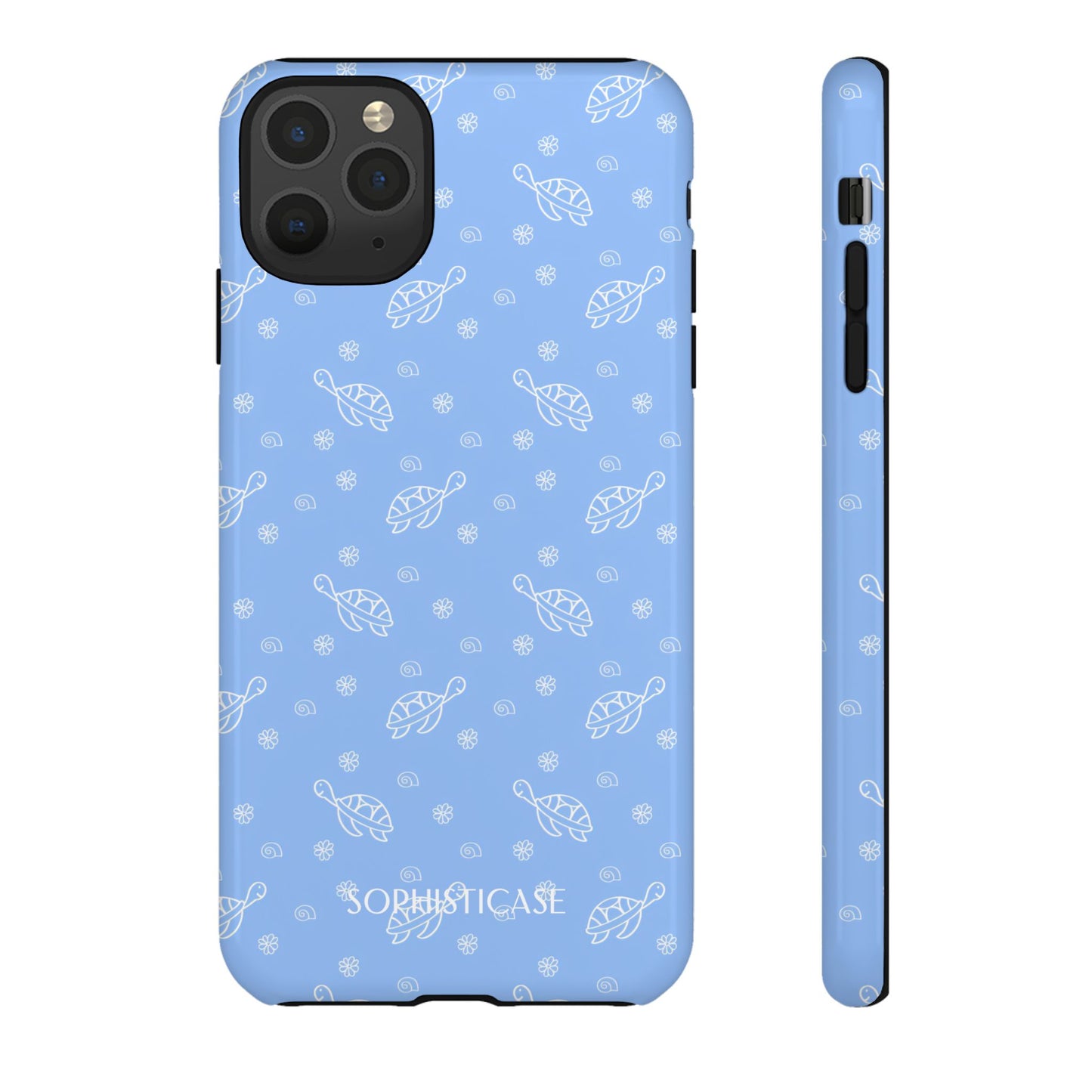 Turtle Island in Blue - Protective Phone Case for iPhone