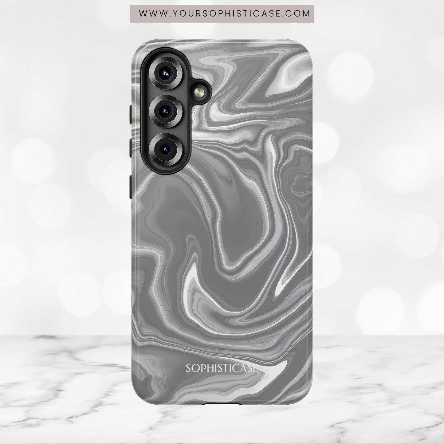 Liquid Dreams in Charcoal - Tough Phone Case
