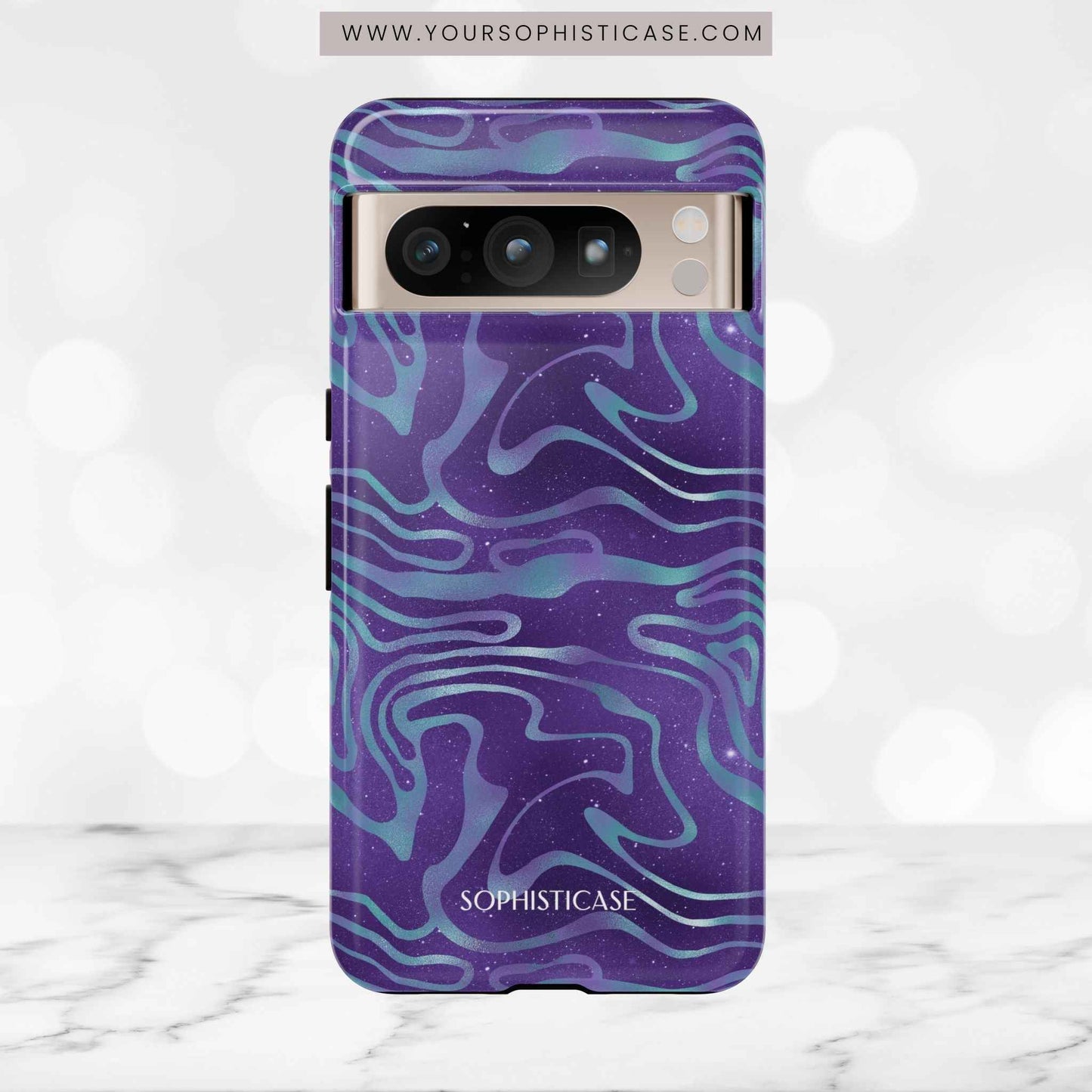 Cosmic Zebra in Blue & Purple - iPhone Case, Samsung Galaxy Case, Google Pixel Case