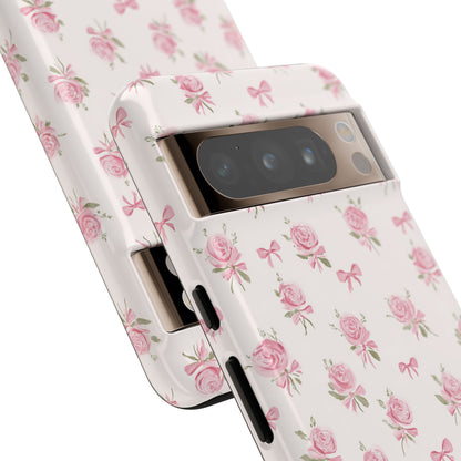 The Sweetest Thing in Coquette Roses and Bows - iPhone Case, Samsung Galaxy Case, Google Pixel Case