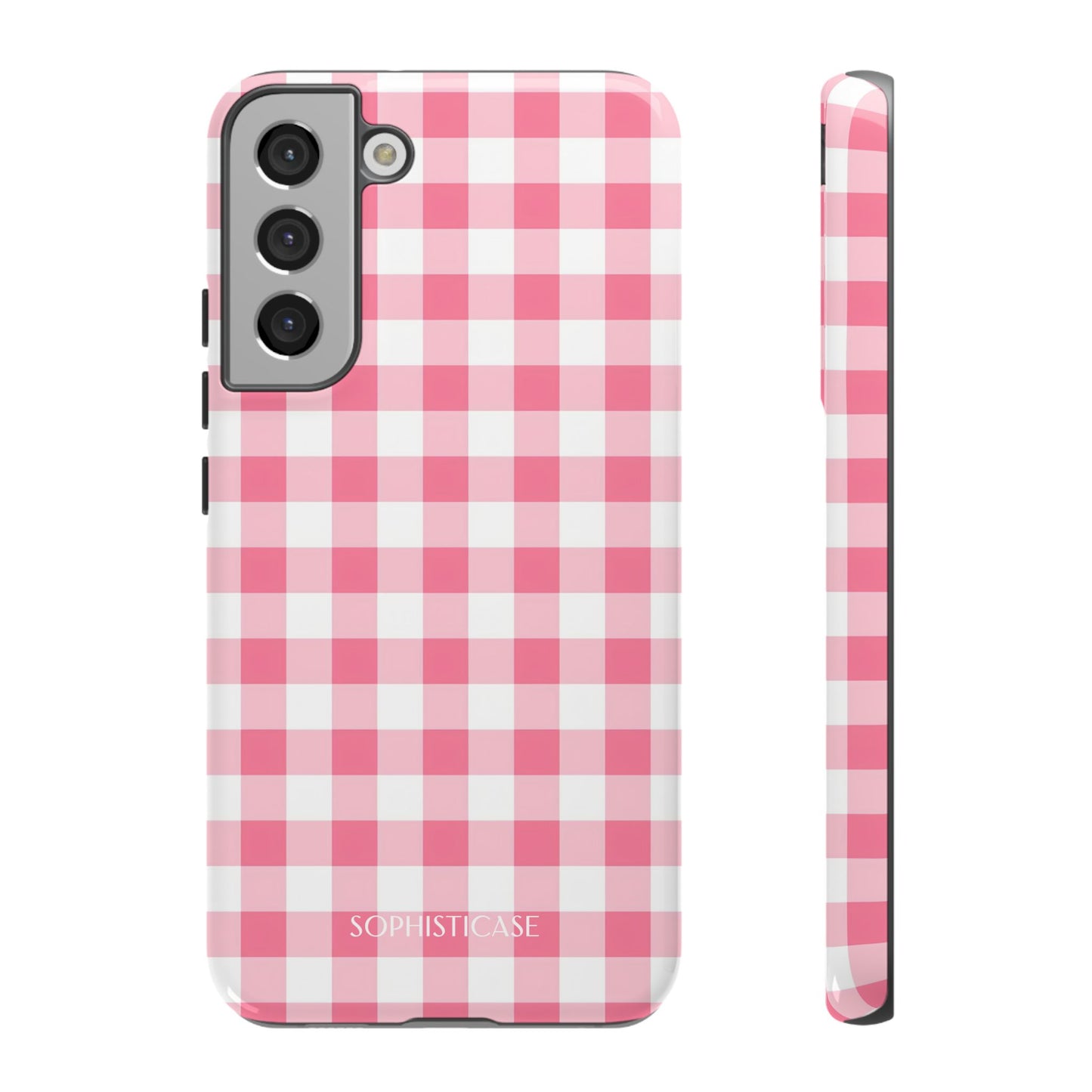 Gingham in Salmon - Tough Phone Case